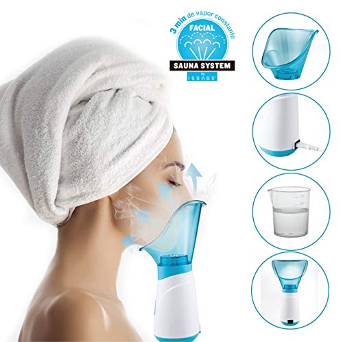 Vaporizador Facial VAPFA, Sauna Spa facial para Limpieza profunda, Abre Poros, Espinillas y Elimina impurezas, Sauna Vapor hidratante con Inhalador para Boca y Nariz.