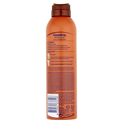Vaseline Spray and Go Hidratante Corporal, Cacao , 190 ml