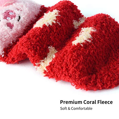 VBIGER Calcetines de Invierno Calcetines de Piso Calientes para Niños y Niñas de 1-3 Años Vellón de Coral Abrigados 5 Pares