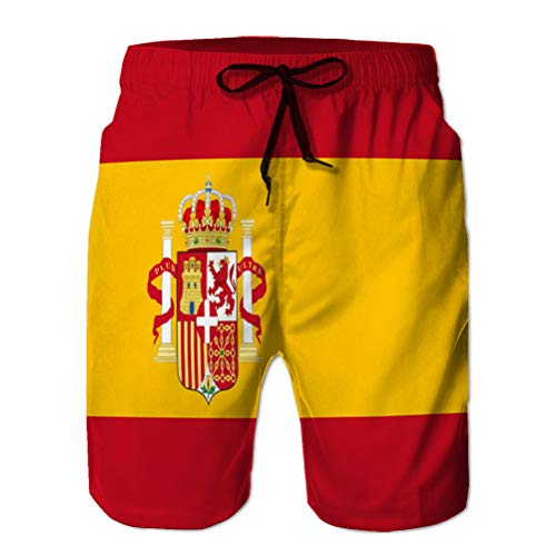 vbndfghjd Shorts de Playa con Estampado para Hombre, bañador de Secado rápido, Bandera de españa XXL