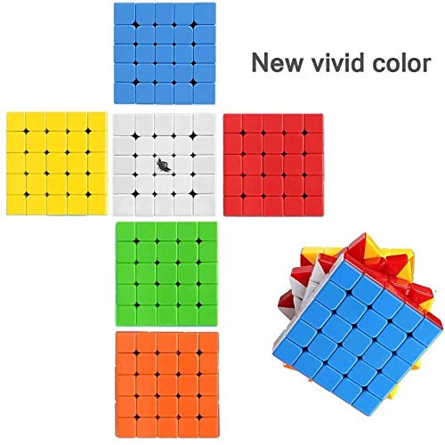 Vdealen Speed Cube Set de Cyclone Boys 2x2 3x3 4x4 5x5 Cube, Cubo de Velocidad Stickerless, Rompecabezas de Torneado Fácil y Juego Suave Inteligencia para Principiante y Pro