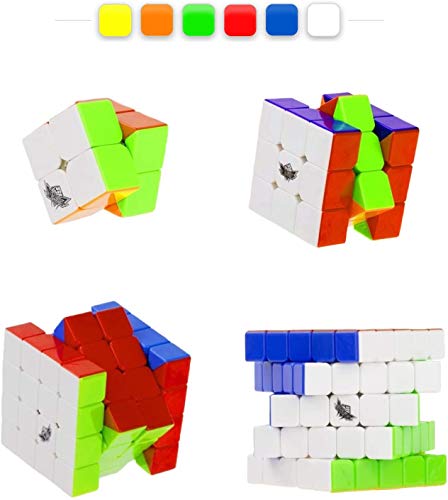 Vdealen Speed Cube Set de Cyclone Boys 2x2 3x3 4x4 5x5 Cube, Cubo de Velocidad Stickerless, Rompecabezas de Torneado Fácil y Juego Suave Inteligencia para Principiante y Pro