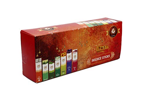 VeeDInt - Varillas de incienso de calidad premium | Mogra real, almizcle blanco, jardín verde, Yogi Suvas, Mahek, Kewda, rosa, perfumadas y coloreadas, 7 unidades