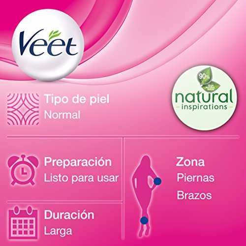 VEET Natural inspirations bandas de cera depilatoria todo tipo de pieles caja 20 uds