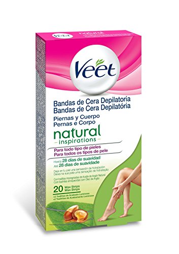 VEET Natural inspirations bandas de cera depilatoria todo tipo de pieles caja 20 uds