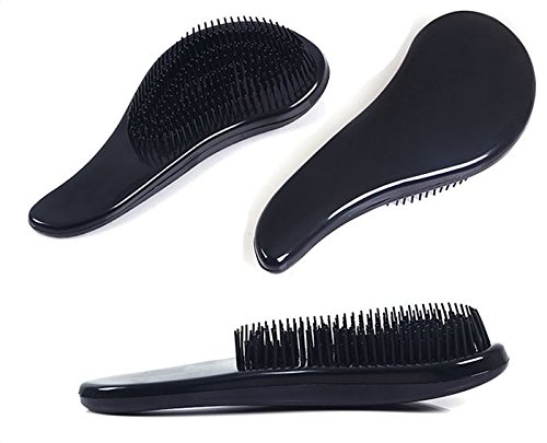 Veewon Desenredado del sistema de cepillo (Rosa y Negro) - A partir del Detangler cepillo de pelo para las mujeres, niñas, hombres y niños-uso como peine o cepillo para el pelo - Uso en fino, grueso, rizado, liso, Mojado, Cabello Seco