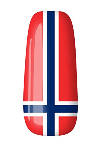 VENGANAILS - Lámina para uñas con bandera de Noruega, bandera de Noruega de alto rendimiento, colores nacionales, artículo para aficionados al fútbol, autoadhesivo, no importado de Asia