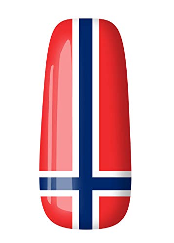 VENGANAILS - Lámina para uñas con bandera de Noruega, bandera de Noruega de alto rendimiento, colores nacionales, artículo para aficionados al fútbol, autoadhesivo, no importado de Asia
