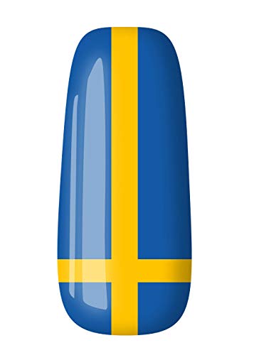 VENGANAILS - Lámina para uñas con bandera de Suecia, bandera de Suecia, alta calidad, colores nacionales, artículo para aficionados al fútbol, autoadhesivo, no importado de Asia