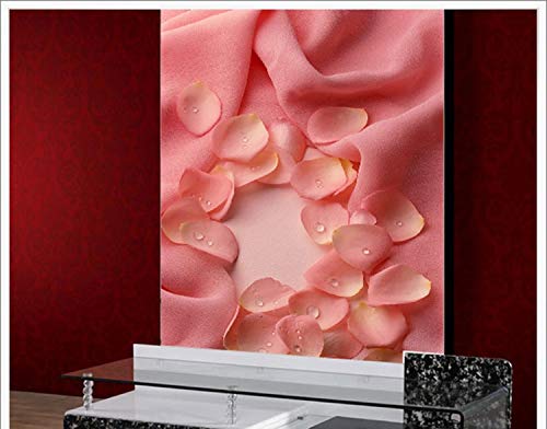 Venta al por mayor de tela rosa Flor de rosa Mural Fotomural fotográfico mural 3d Fondo de pantalla lavable para sala de bodas Mural mural Fotomural Fresco 3d-280X200CM