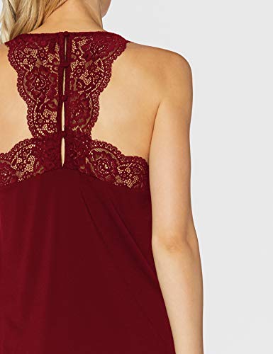 Vero Moda VMANA S/L Lace Top Noos Camiseta sin Mangas, Rojo Oscuro, Mujer