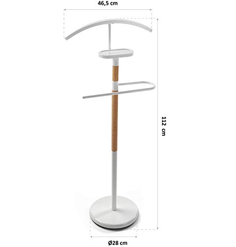 Versa 18790510 Galán de Noche Mueble Blanco - Madera y Metal, 112x28,8x46,5 cm
