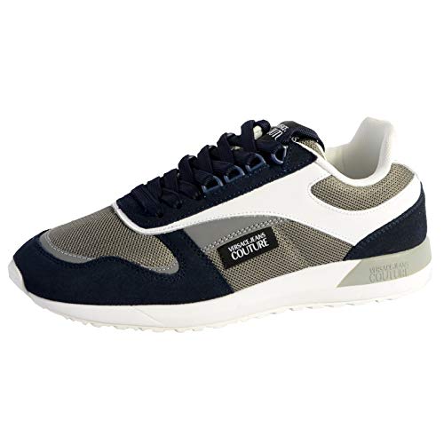 Versace Jeans Couture Eovvbsr2 Zapatillas Moda Hombres Azul/Gris/Blanco - 44 - Zapatillas Bajas Shoes