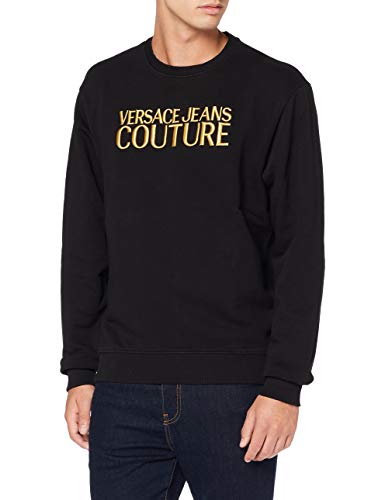 VERSACE JEANS COUTURE Man Light Sweater Sudadera, Negro (899+937 Y6a), X-Large para Hombre