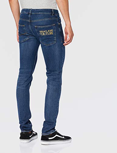 VERSACE JEANS COUTURE Man Trouser Vaqueros Skinny, Azul (Indigo 904), 42 (Talla del Fabricante: 30) para Hombre