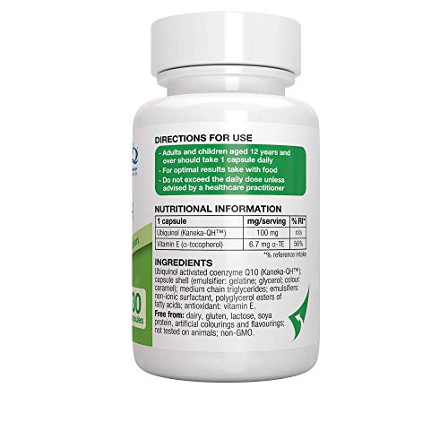 VESIsorb Ubiquinol-QH Coenzima Q10 100mg - Suplemento CoQ10 Kaneka Ubiquinol de alta absorción, fórmula patentada con efecto 6x más duradero, 30 cápsulas