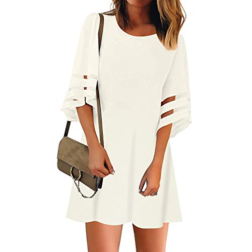 Vestido Halter con Cuello Halter sin Mangas con Estampado de Mini Vestido de Playa para Mujer-Vestido Casual Slim Vestido de Citas Fiesta para Noche Vestido de Novia Fiesta o cóctel Boda