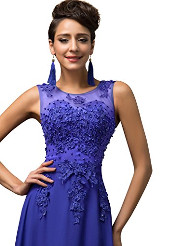 Vestidos Azules Vestido Ceremonia Elegante Mujeres Sin Mangas Maxi Talla 40