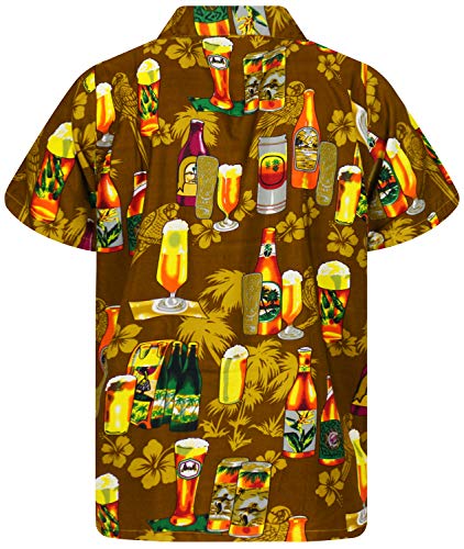 V.H.O. Funky Camisa Hawaiana, Beerbottle, Marron, 3XL