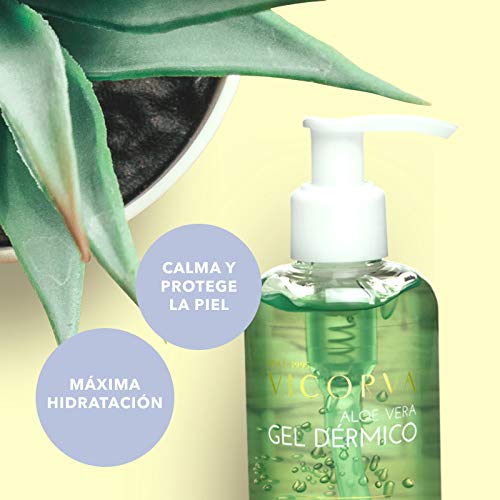 VICORVA GEL DÉRMICO ALOE VERA | Con jugo de aloe vera puro | Para todo tipo de pieles | Hidratante y calmante | 250ml