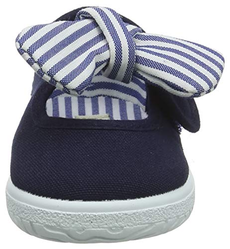 Victoria Mercedes Lona Pañuelo, Zapatos de primeros pasos para Bebé-Niñas, Azul (Marino), 18 EU