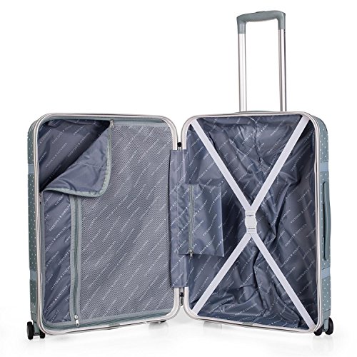 VICTORIO & LUCCHINO - 80100 Set 2 Maletas trolley 50/60 cm PC Policarbonato estampado. Rígidas, ligeras y resistentes. Mango telescópico, 2 asas 4 ruedas. Vuelos low cost Ryanair Vueling, Color Gris