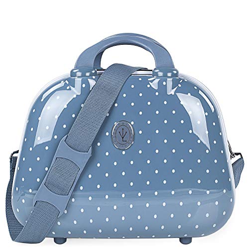 VICTORIO & LUCCHINO - Juego Maleta Cabina y Neceser 2 pzs, Maleta Pequeña 20"(55x40x20 cm), ABS, Rígidas, Resistentes y Duraderas, 4 Ruedas, Cómodas y Ligeras, Candado Combinación 80150B, Color Azul