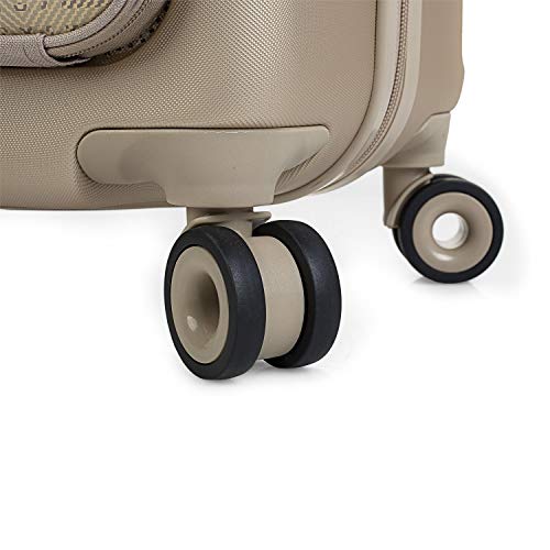 VICTORIO & LUCCHINO - Juego Maleta Cabina y Neceser 2 pzs, Maleta Pequeña 20"(55x40x20 cm), ABS, Rígidas, Resistentes y Duraderas, 4 Ruedas, Cómodas y Ligeras, Candado Combinación 562, Color Champagne
