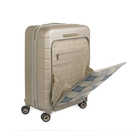 VICTORIO & LUCCHINO - Juego Maleta Cabina y Neceser 2 pzs, Maleta Pequeña 20"(55x40x20 cm), ABS, Rígidas, Resistentes y Duraderas, 4 Ruedas, Cómodas y Ligeras, Candado Combinación 562, Color Champagne