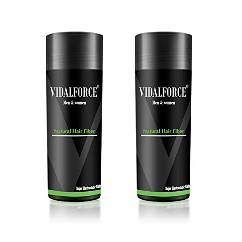 VidalForce, | Fibras capilares 100% de origen Vegetal | Polvos pelo hombre y mujer - Fibra capilar Cobrizo Oscuro (Pack 2 x 27,5g = 55 gr)