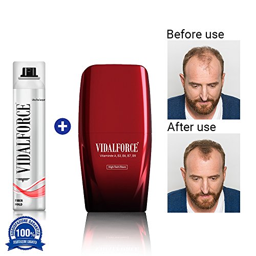 VidalForce, Fijador +  Fibras Capilares Premium (Negro) 25gr