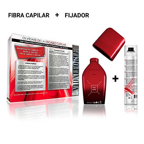 VidalForce, Fijador +  Fibras Capilares Premium (Negro) 25gr