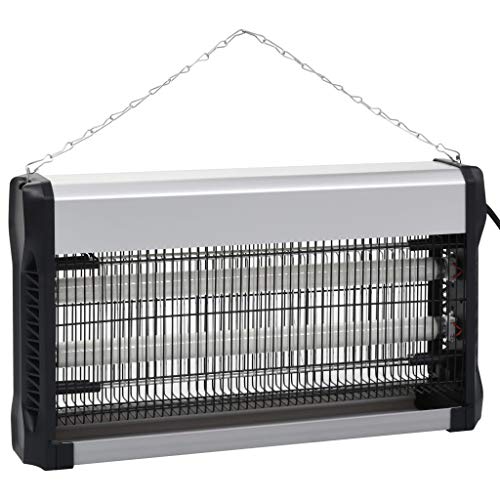 vidaXL Lámpara Antimosquitos de Aluminio y ABS Anti Insectos Terraza Potente Profesional Repeledor Insectos Mosquitos Descarga Eléctrica 30W Negro