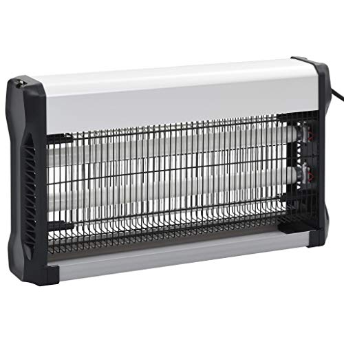vidaXL Lámpara Antimosquitos de Aluminio y ABS Anti Insectos Terraza Potente Profesional Repeledor Insectos Mosquitos Descarga Eléctrica 30W Negro