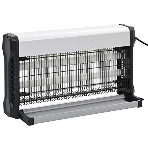 vidaXL Lámpara Antimosquitos de Aluminio y ABS Anti Insectos Terraza Potente Profesional Repeledor Insectos Mosquitos Descarga Eléctrica 30W Negro
