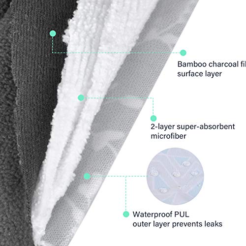 Viedouce Almohadilla Menstrual Reutilizable,Súper Absorción Reutilizables de Carbón de Bambú Almohadilla Menstrual con 2 Impermeables Bolsas de Almacenamiento (S * 3pcs + M *3pcs + L * 3pcs, color-01)