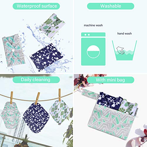 Viedouce Almohadilla Menstrual Reutilizable,Súper Absorción Reutilizables de Carbón de Bambú Almohadilla Menstrual con 2 Impermeables Bolsas de Almacenamiento (S * 3pcs + M *3pcs + L * 3pcs, color-01)