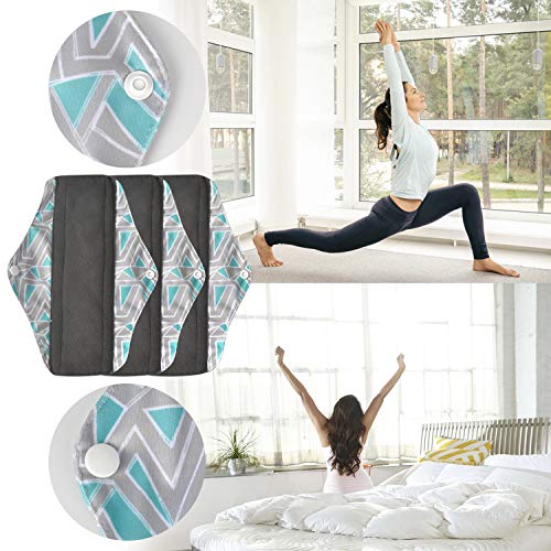 Viedouce Almohadilla Menstrual Reutilizable,Súper Absorción Reutilizables de Carbón de Bambú Almohadilla Menstrual con 2 Impermeables Bolsas de Almacenamiento (S * 3pcs + M *3pcs + L * 3pcs, color-01)