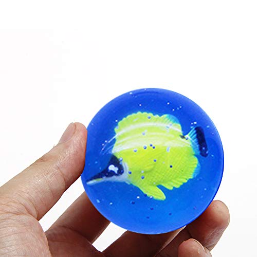 Vientiane Bouncy Bolas de Goma, 8 Piezas Bouncy Balls de Goma con Patrones de Animales Marinos, Bouncing Ball para Niños, Bouncing Ball Party Bag Fillers para Niños(Estilo Aleatorio)