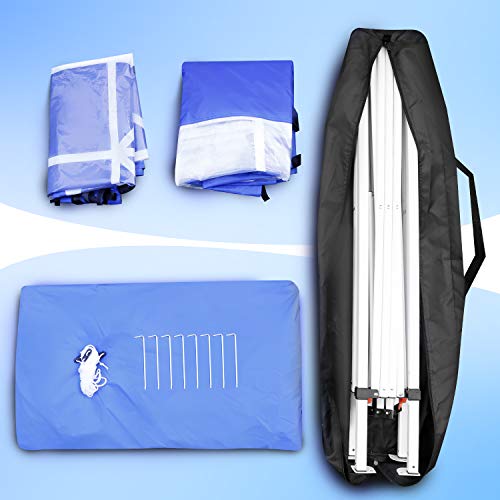 Viewee Carpa Plegable 3x3 Impermeable, Cenador Plegable, 3 Regulables en Altura, 2 Paredes Laterales con Ventanas, Protector Solar UV50 +, Utilizado para Jardín, Playa, Fiesta, etc