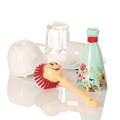 VIGAR Dolls Kalho Cepillo Lavaplatos, Turquesa 7,5x7,5x24,5 cm