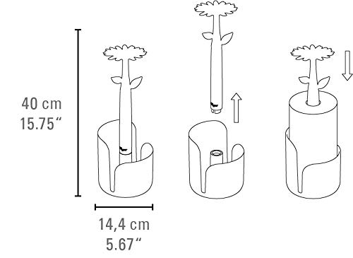 VIGAR Flower Power Portarollos de Cocina, Verde/Magenta, 15 X 15 X 40 cm