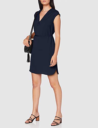 Vila Clothes Vijahula S/s Belt Dress/su Vestido, Navy Blazer, 36 para Mujer