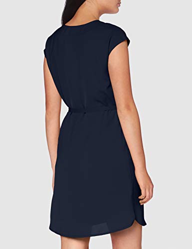 Vila Clothes Vijahula S/s Belt Dress/su Vestido, Navy Blazer, 36 para Mujer