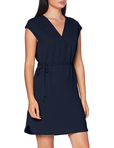Vila Clothes Vijahula S/s Belt Dress/su Vestido, Navy Blazer, 36 para Mujer