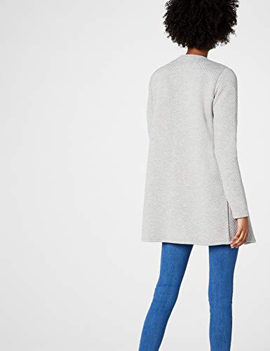 VILA CLOTHES VINAJA NEW LONG JACKET - NOOS, Chaqueta de traje Mujer, Gris (Light Grey Melange), 40 (Talla del fabricante: Large)