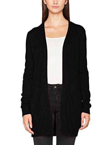 Vila Clothes Viril L/s Open Knit Cardigan-Noos Chaqueta Punto, Negro (Black), 34 (Talla del Fabricante: X-Small) para Mujer