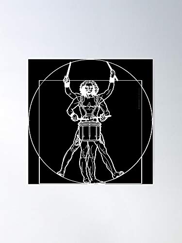 Vinci Dci Drummer Da Drumline Vitruvian Drum Corps Line Man, Impresionantes carteles para la decoración de la habitación impresos con la última tecnología moderna sobre papel semibrillante