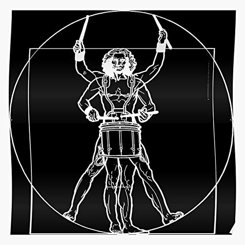Vinci Dci Drummer Da Drumline Vitruvian Drum Corps Line Man, Impresionantes carteles para la decoración de la habitación impresos con la última tecnología moderna sobre papel semibrillante