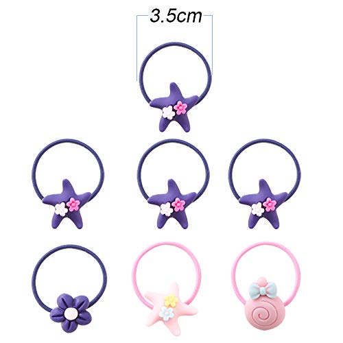 VINFUTUR 100pcs Gomas de Pelo Pequeñas 3.5cm con 25 Modelos Mixtos Lazos de Goma Colores Coleteros Elásticos para Cabello